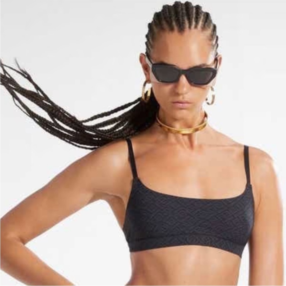 Fendi x Skims Bralette Capsule Collection Limited Edition Sz S Black Logo Print
